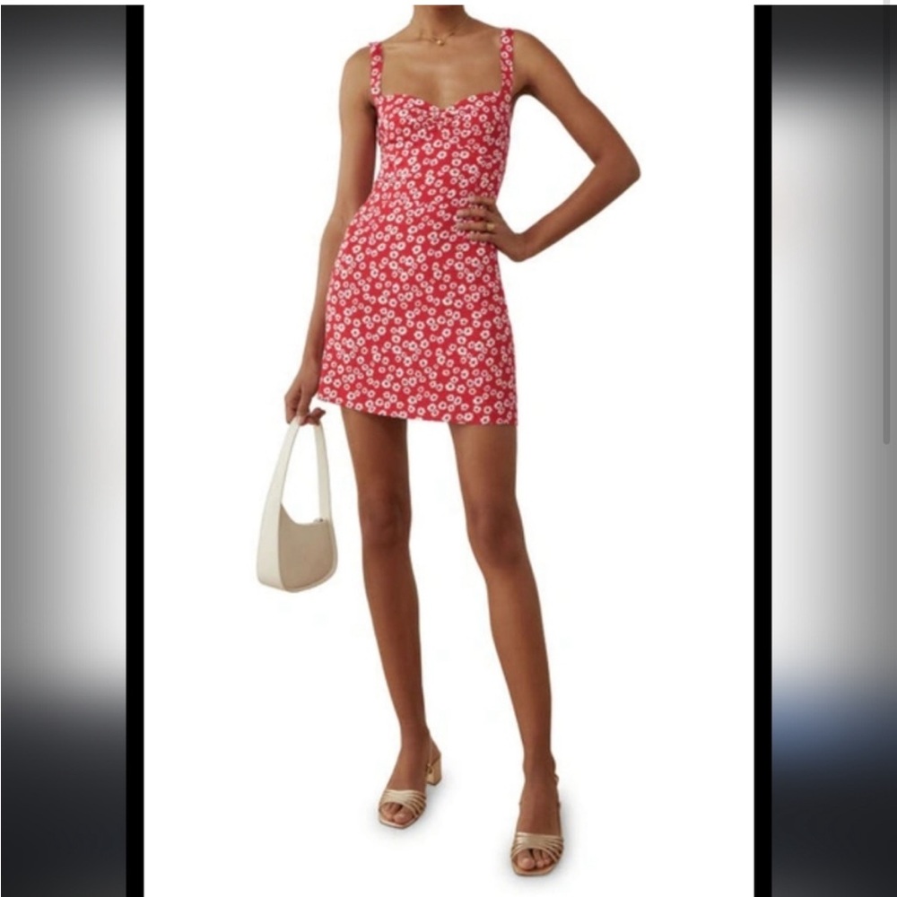 Reformation Baldwin Floral Mini dress like new size 0, 90s inspired